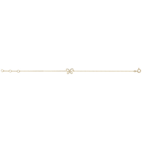 9 carat yellow gold cz butterfly bracelet