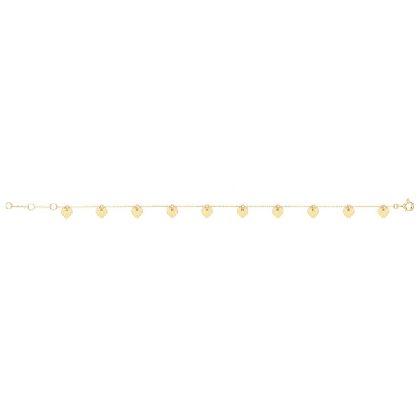 9 carat gold heart charms braclet