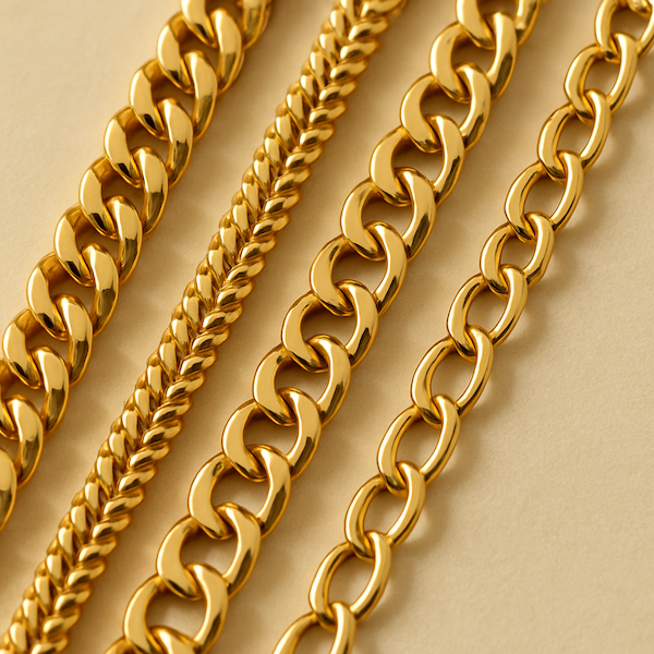 Gold Chain choices at Northumberland Goldsmiths