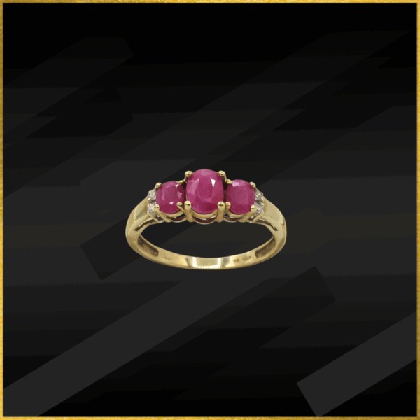 9 Carat Gold Ruby And Diamond Ring