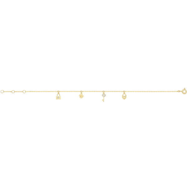 9 carat yellow gold charms bracelet