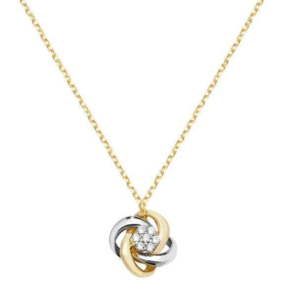 9 carat yellow gold interlocking design pendant and chain
