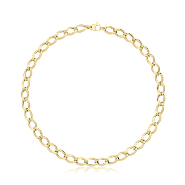 9ct gold open link fancy necklet