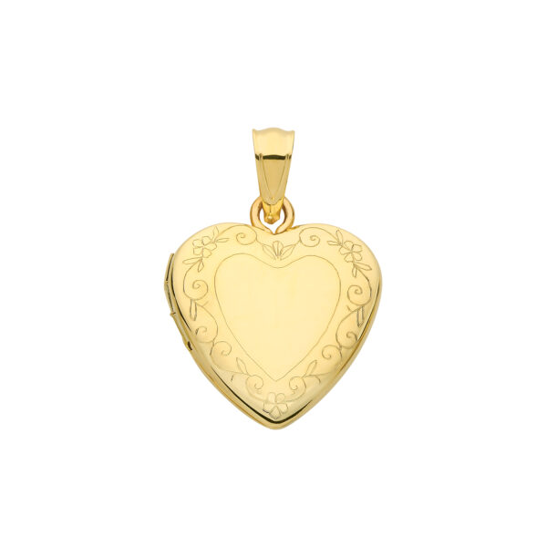 9 carat yellow gold heart shape locket