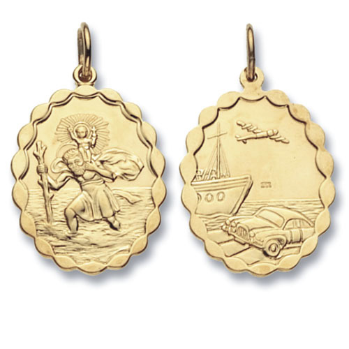 9ct Yellow Gold St Christopher Pendant