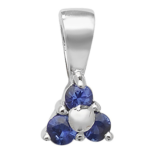 9 Carat White Gold Sapphire Trio Pendant