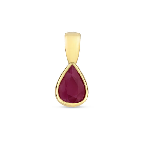 9ct gold ruby rub-over pendant