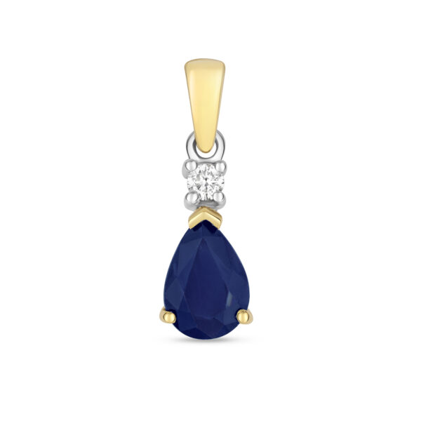 9ct Gold Sapphire And Diamond Pendant