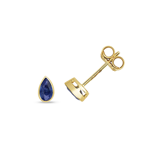 9ct yellow gold Sapphire stud earrings