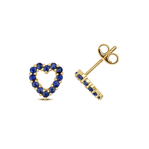 A pair of heart shaped Sapphire earrings