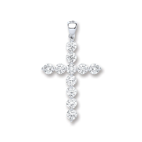 18 carat white gold diamond cross