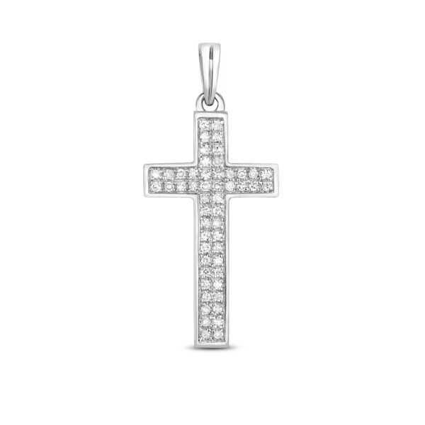 9ct white gold diamond cross