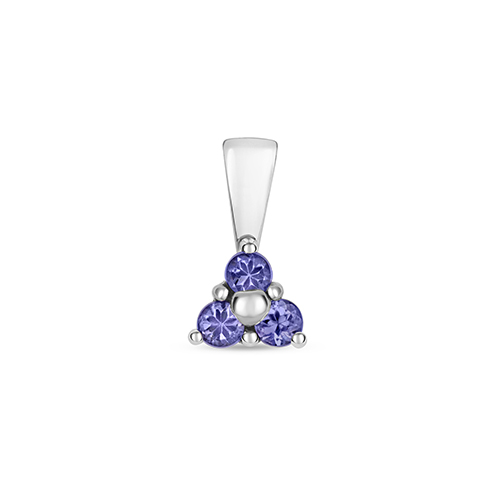 9ct white gold tanzanite three stone pendant