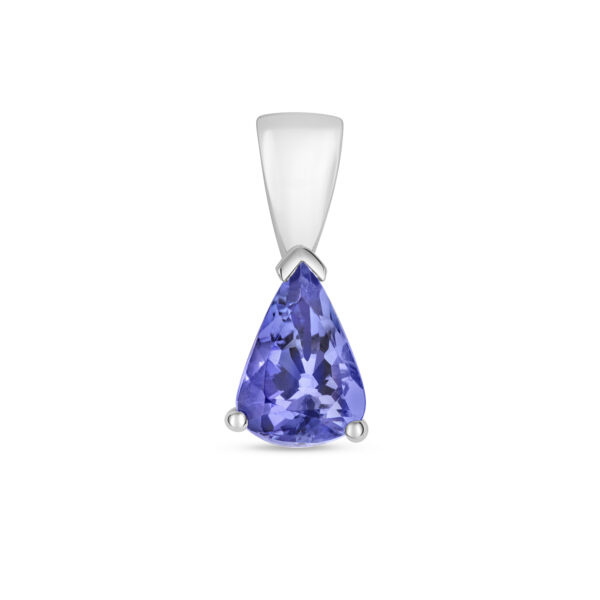9ct white gold tanzanite pendant