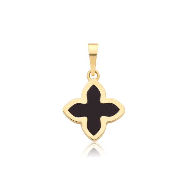 9 carat gold onyx flower pendanr