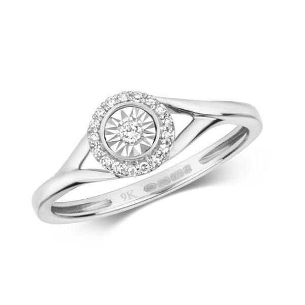 9 carat white gold diamond ring