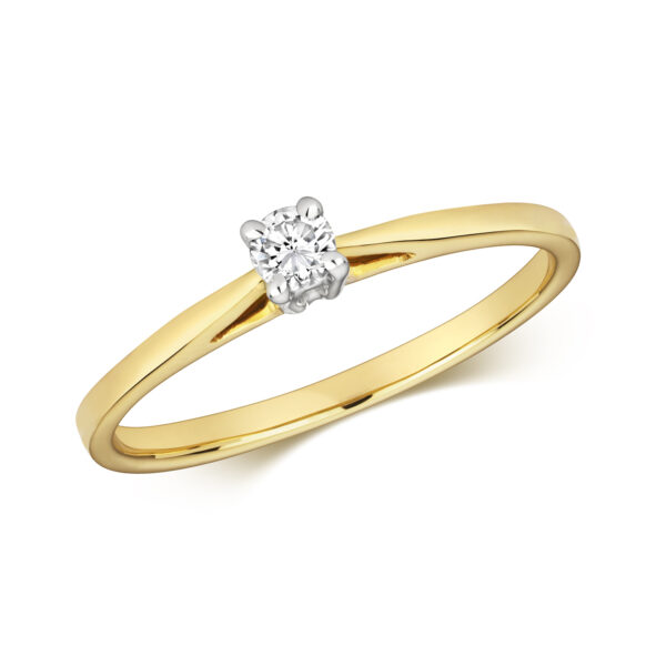 9 carat yellow gold diamond ring