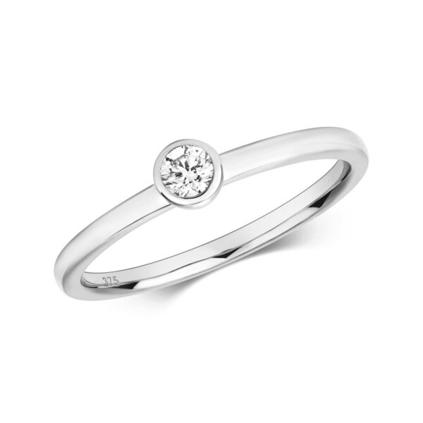 9 carat white gold diamond solitaire ring