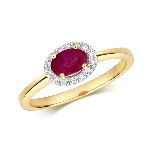 9ct Gold Ruby And Diamond Ring