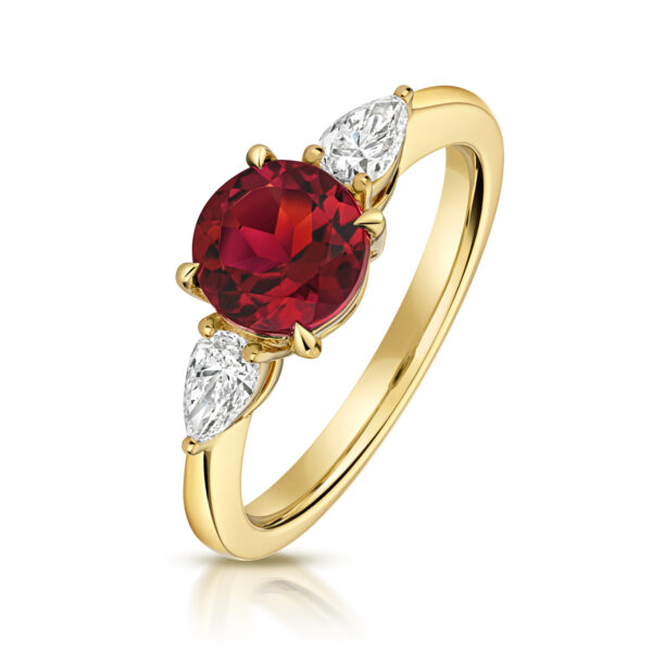 9 carat lab grown ruby and diamond ring