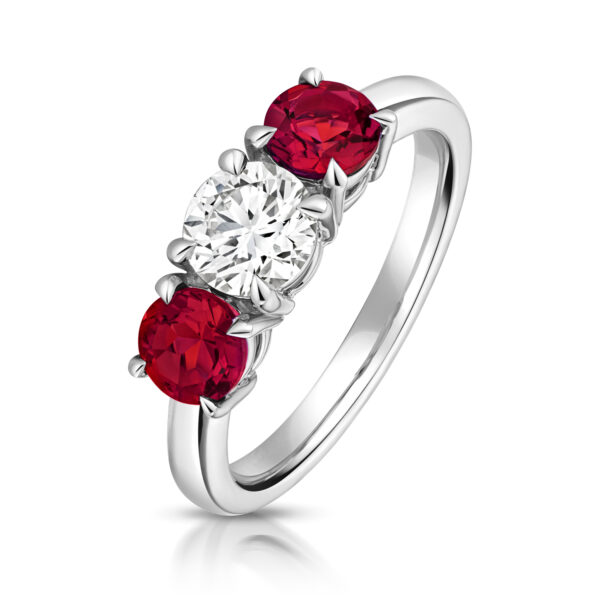 9 carat white gold lab grown ruby ring