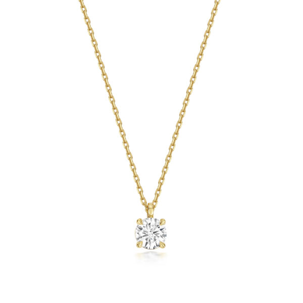 9ct Yellow Gold Lab Grown Diamond Pendant And Chain
