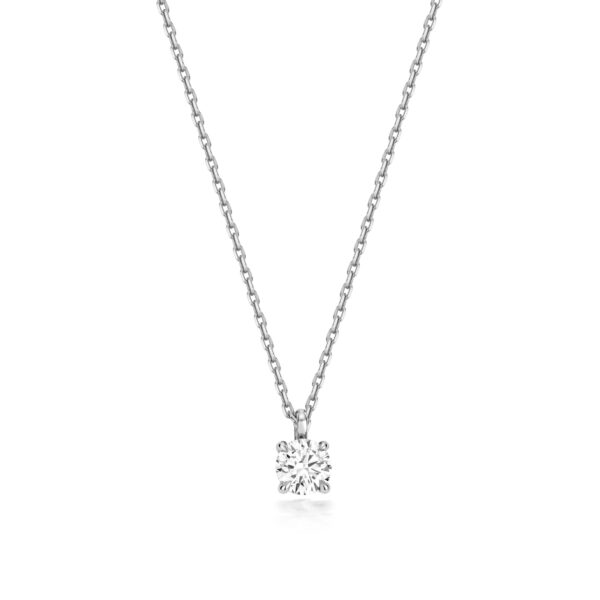 9ct White Gold Lab Grown Diamond Pendant And Chain