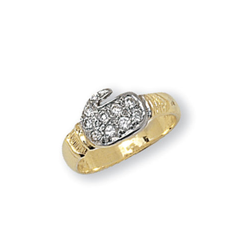 9 carat yellow gold boxing glove ring