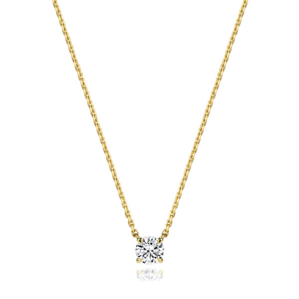 18ct Yellow Gold lab Grown Pendant And Chain