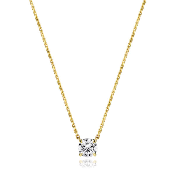 18ct Yellow Gold Lab Grown Diamond Pendant And Chain