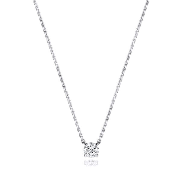 18ct White Gold Lab Grown Pendant And chain