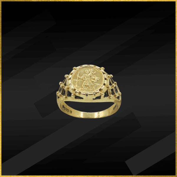 9 carat yellow gold coin ring