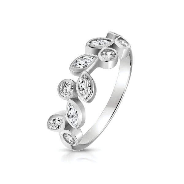 Silver Fancy Cubic Zirconia Ring