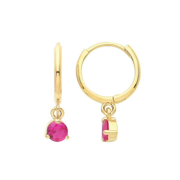 9 carat ruby cz drop earrings