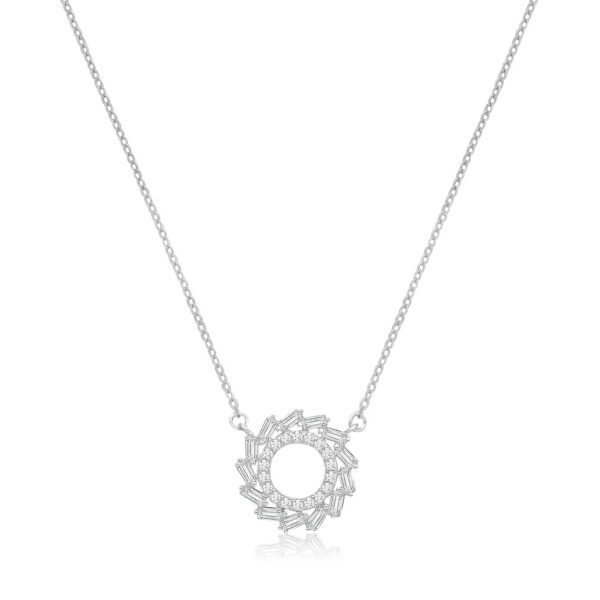 Silver Rhodium Plate Cz Necklet