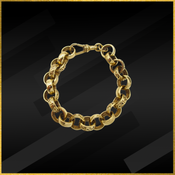 9ct gold patterned belcher bracelet