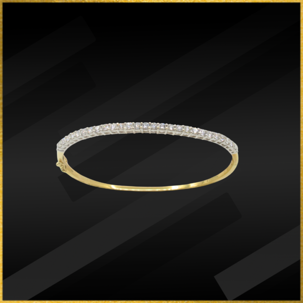 18 carat yellow gold diamond bangle