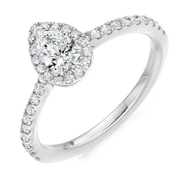 lab grown pear diamond ring
