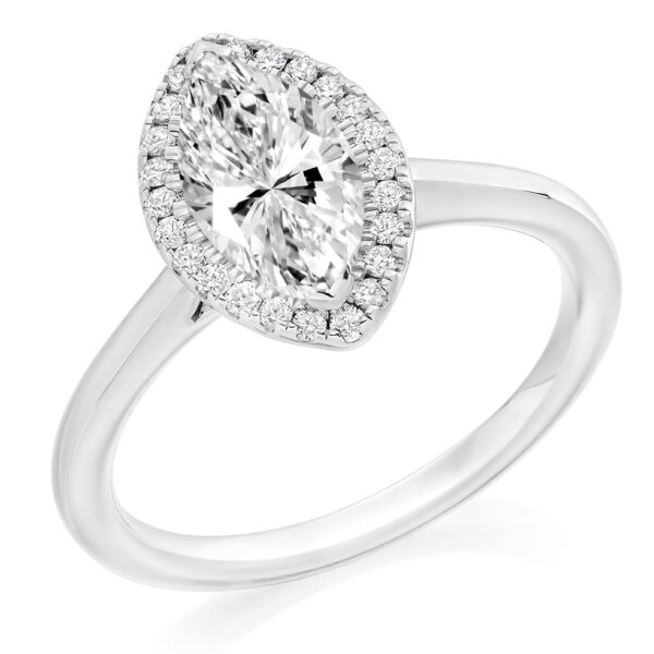 lab grown marquise diamond halo ring