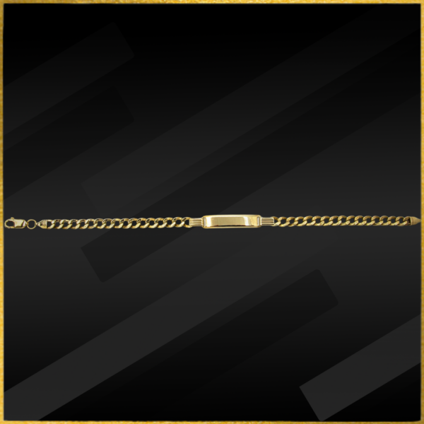 9 carat yellow gold ID curb bracelet