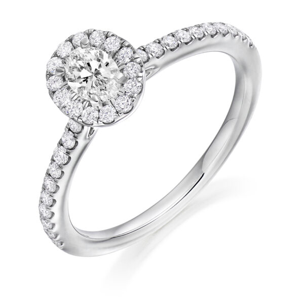 lab grown diamond oval halo ring