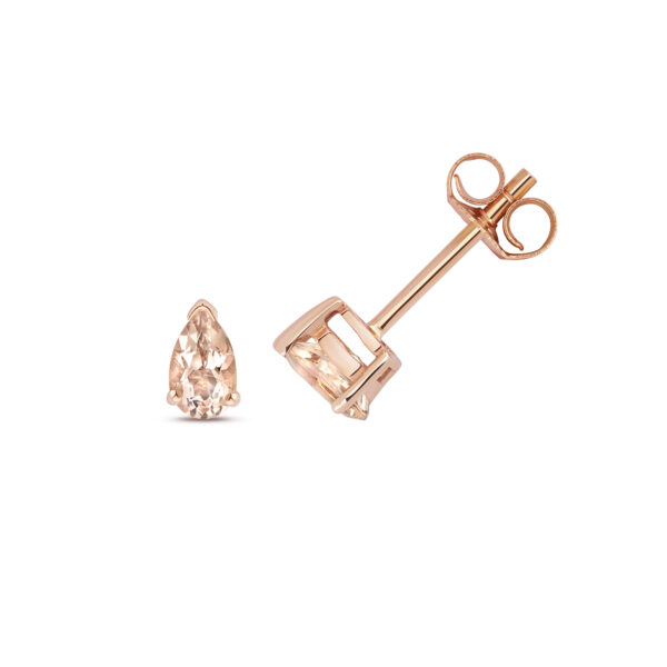 9 carat rose gold morganite stud earrings