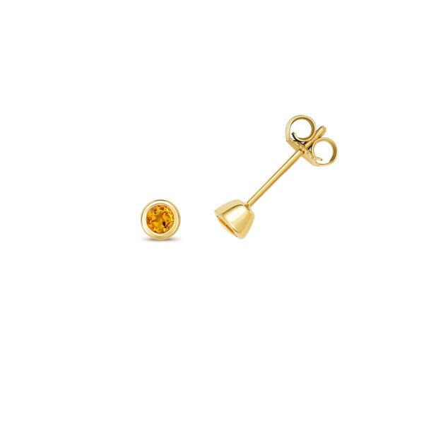 9 carat yellow gold citrine stud earrings