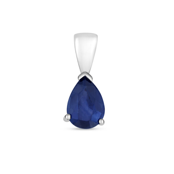 9 carat white gold sapphire pendant