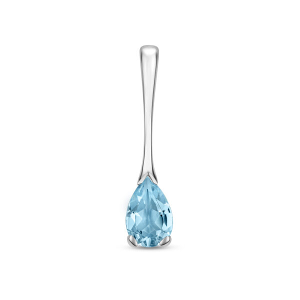9 carat white gold blue topaz pendant